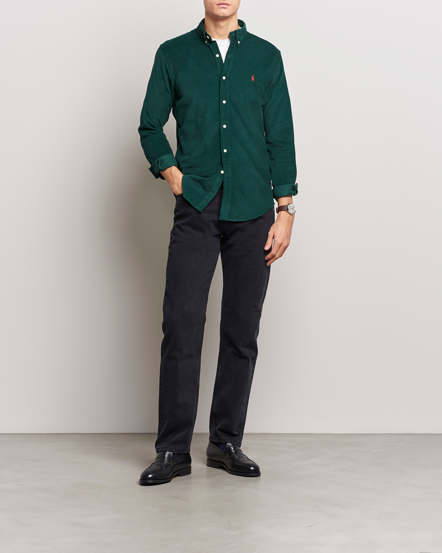 Men | Shirts | Polo Ralph Lauren | Slim Fit Corduroy Shirt Hunt Club Green