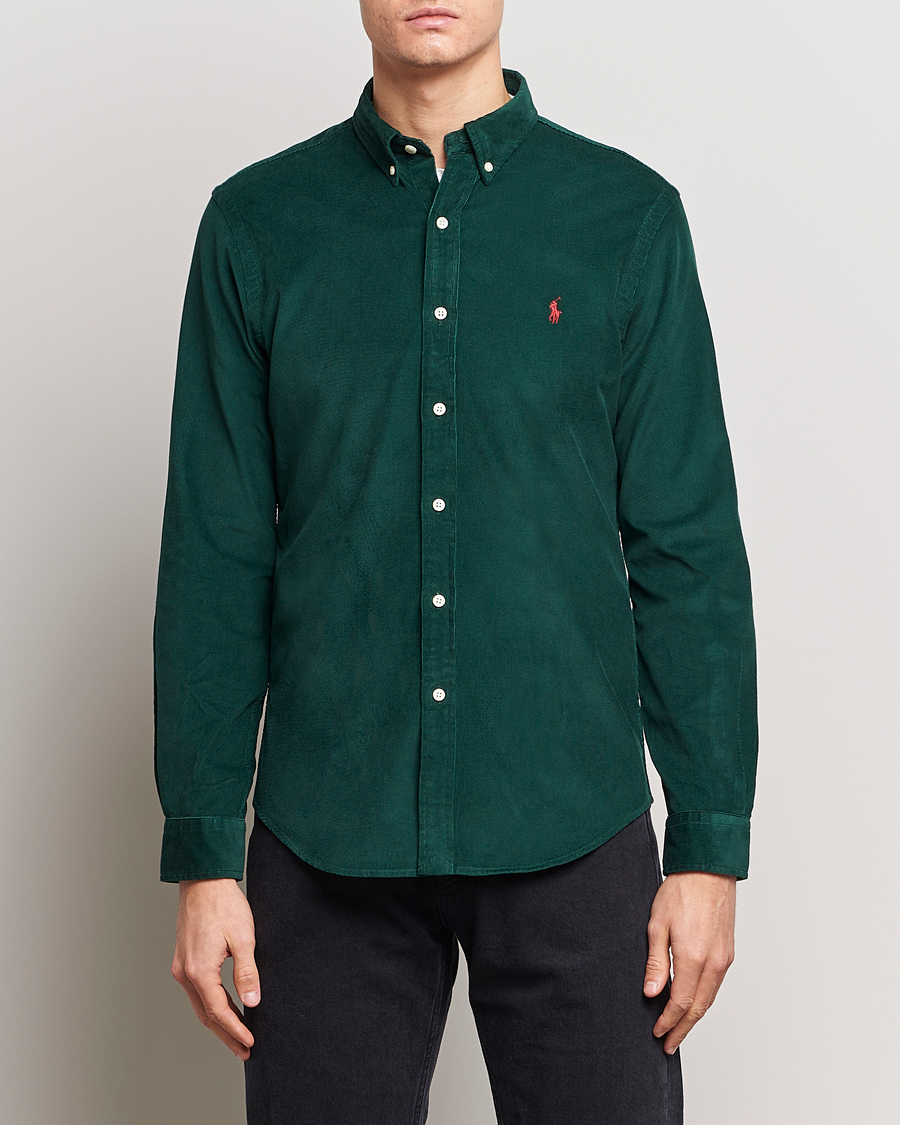 Men | Shirts | Polo Ralph Lauren | Slim Fit Corduroy Shirt Hunt Club Green