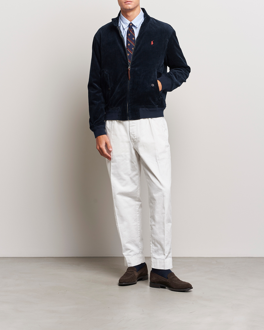 Men | Coats & Jackets | Polo Ralph Lauren | Corduroy Lined Harrington Jacket Aviator Navy