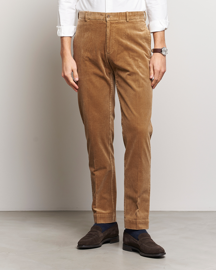 Men | Trousers | Polo Ralph Lauren | Corduroy Pleated Trousers Rustic Tan