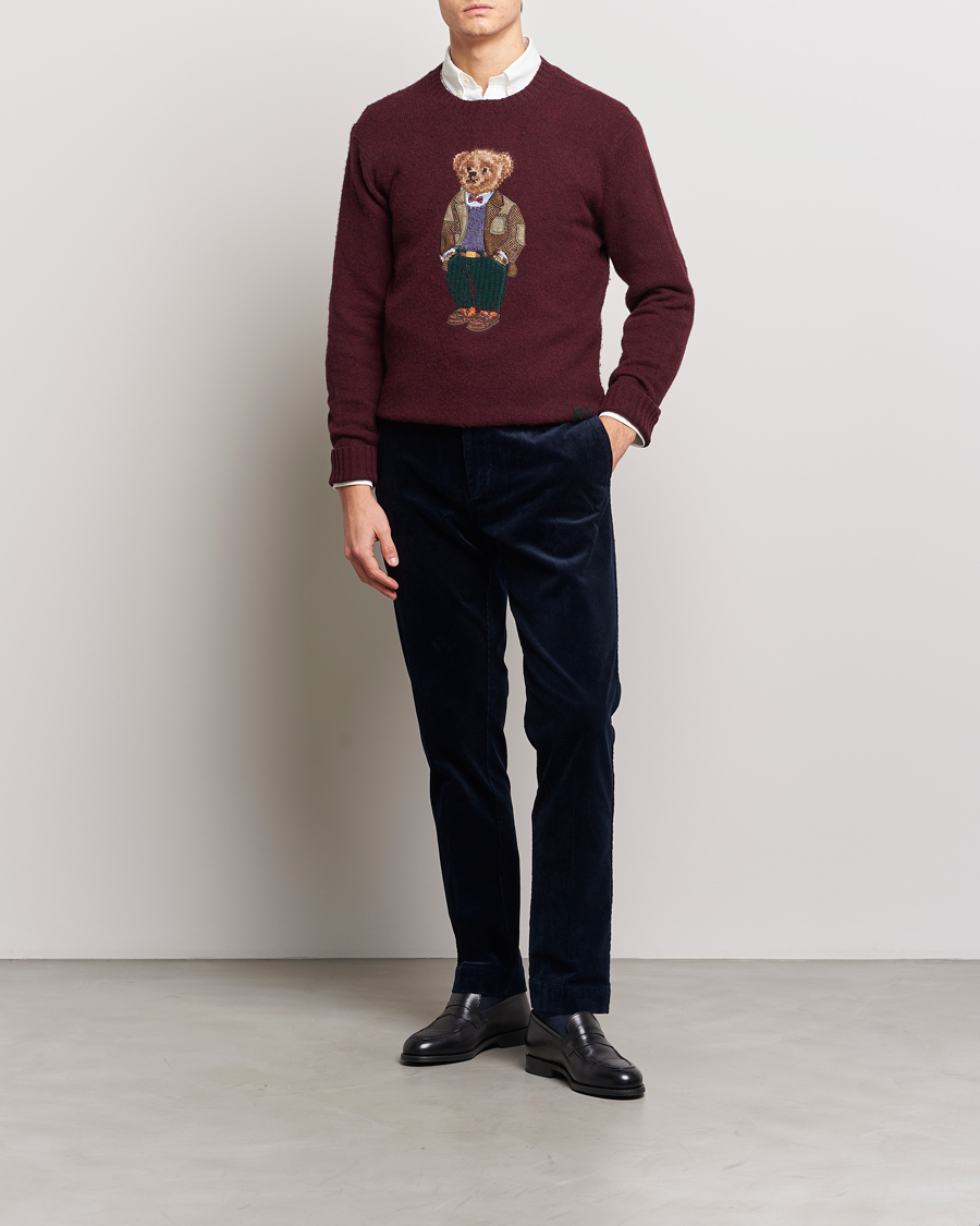 Men | Trousers | Polo Ralph Lauren | Corduroy Pleated Trousers Aviator Navy