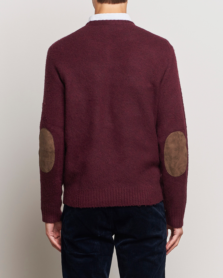 Men | Sweaters & Knitwear | Polo Ralph Lauren | Wool/Cashmere Patch Crew Neck Wine Heather