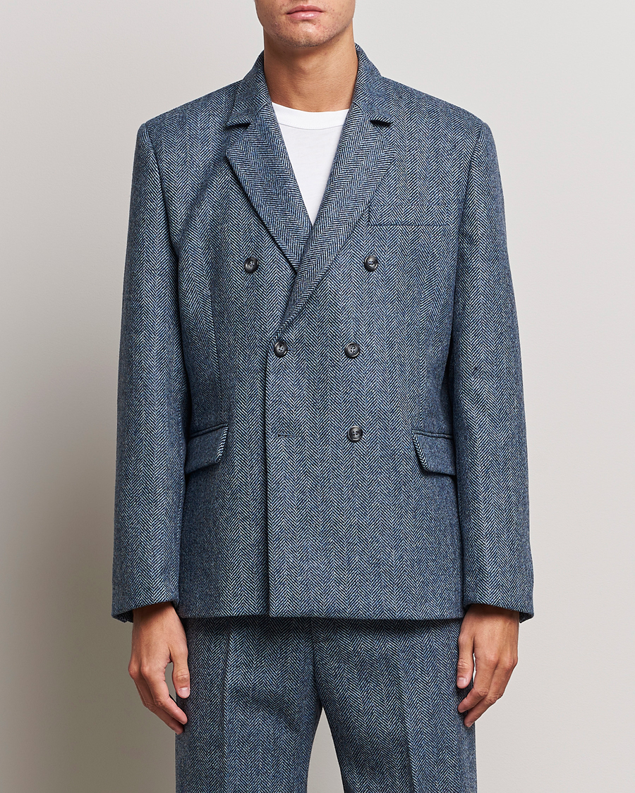 Men | Blazers | Palmes | Double Blaze Tweed Sport Coat Navy Herringbone