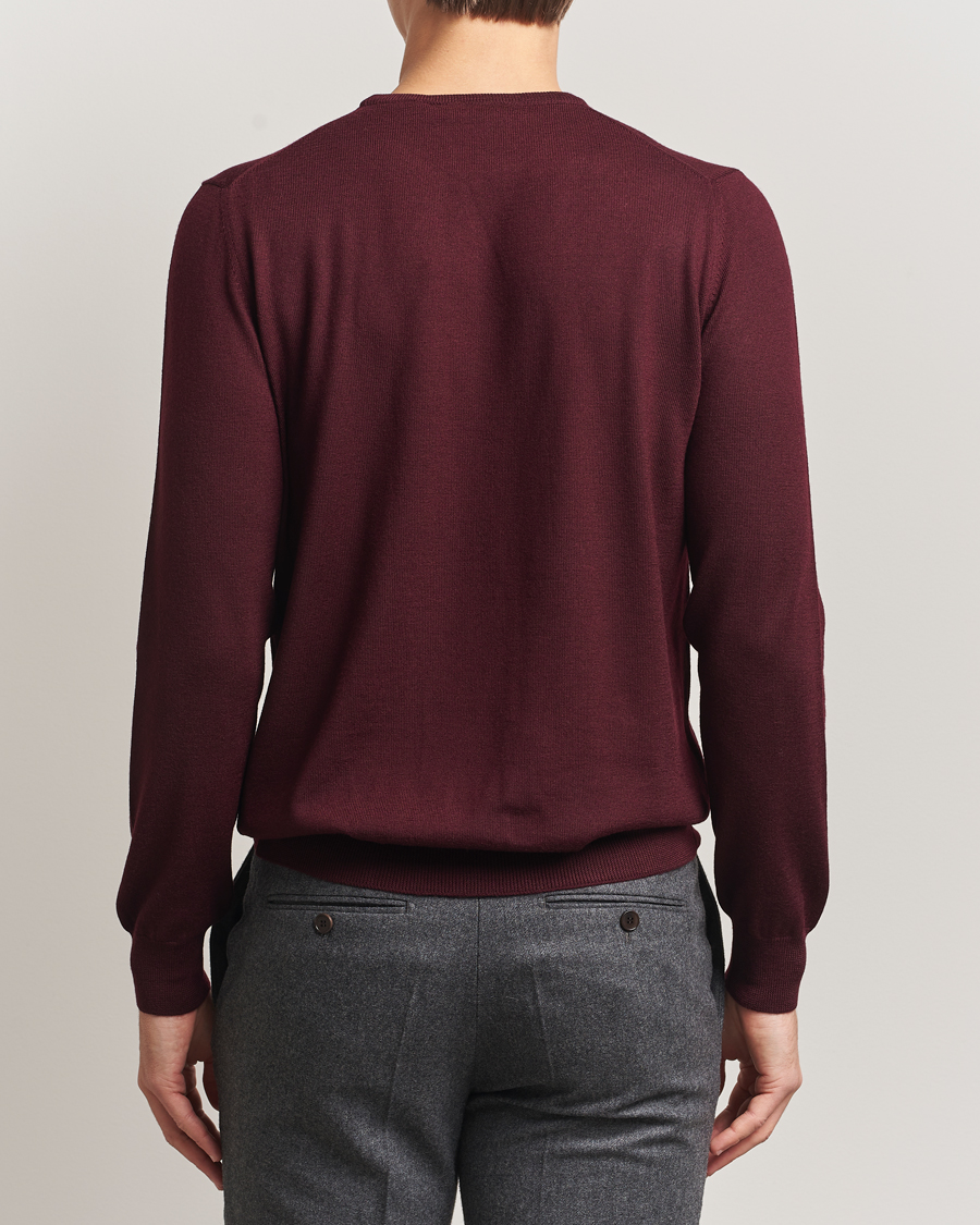 Men | Sweaters & Knitwear | Gran Sasso | Merino Fashion Fit Crew Neck Pullover Burgundy