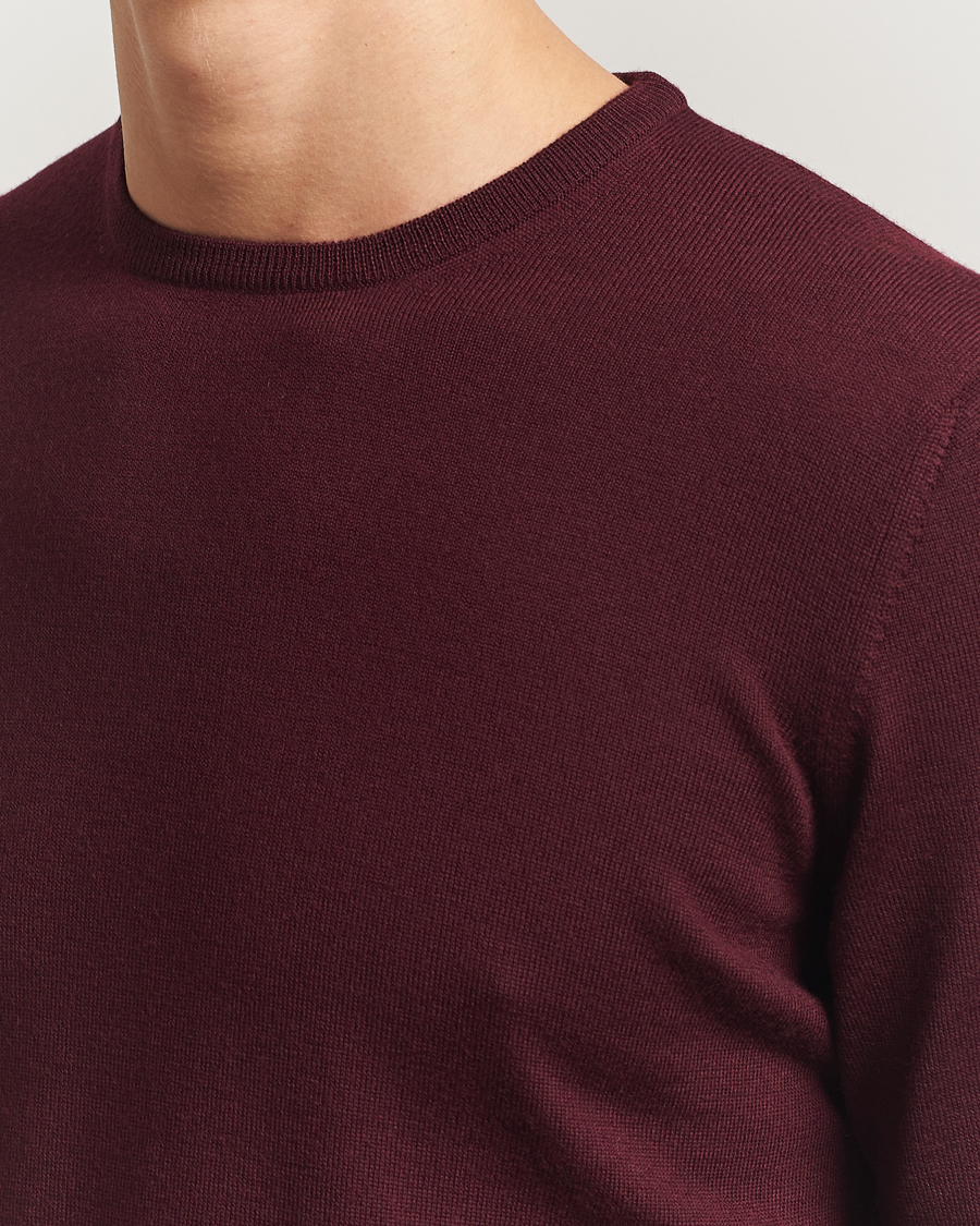Men | Sweaters & Knitwear | Gran Sasso | Merino Fashion Fit Crew Neck Pullover Burgundy