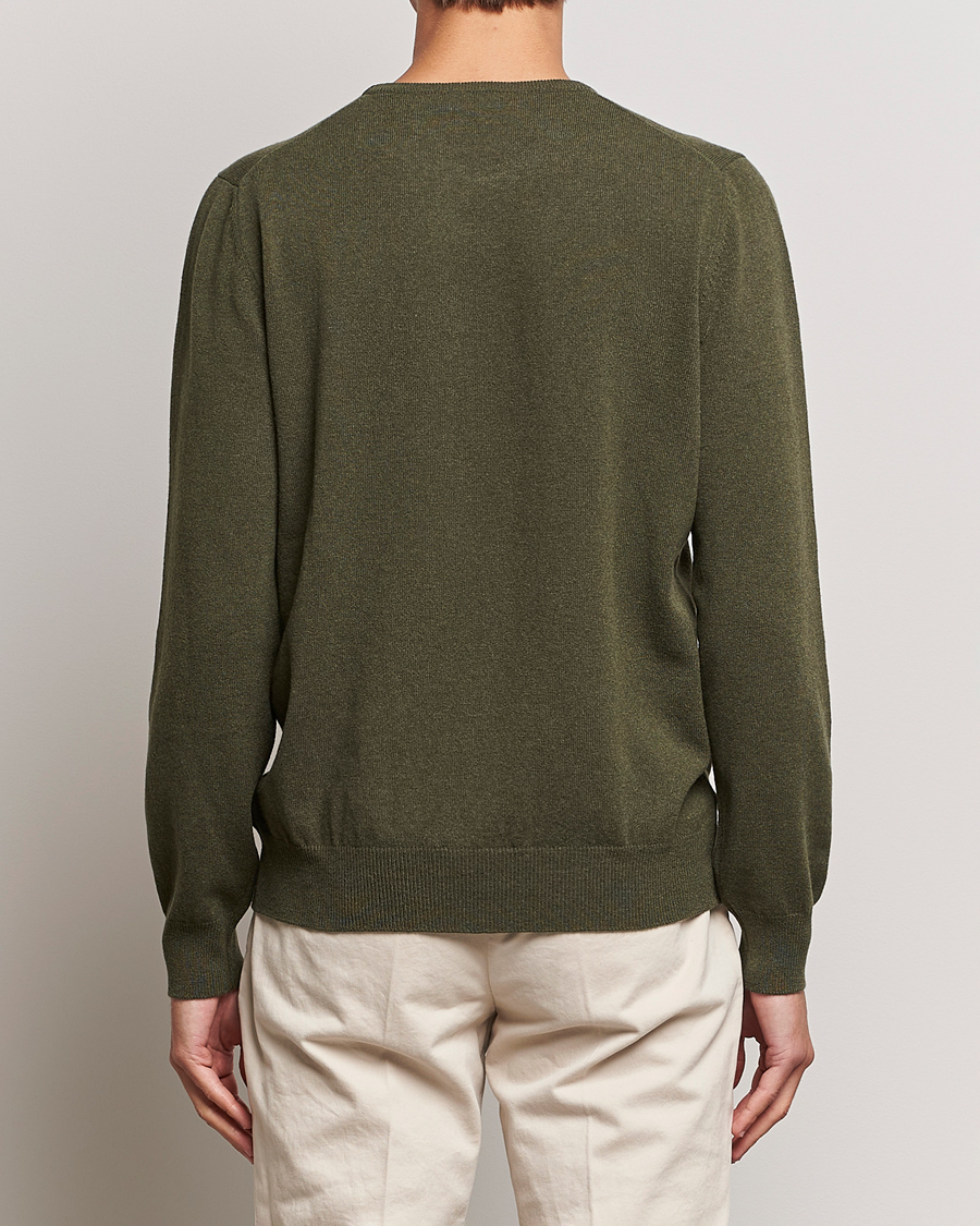 Men | Sweaters & Knitwear | Gran Sasso | Wool/Cashmere Crew Neck Olive Melange