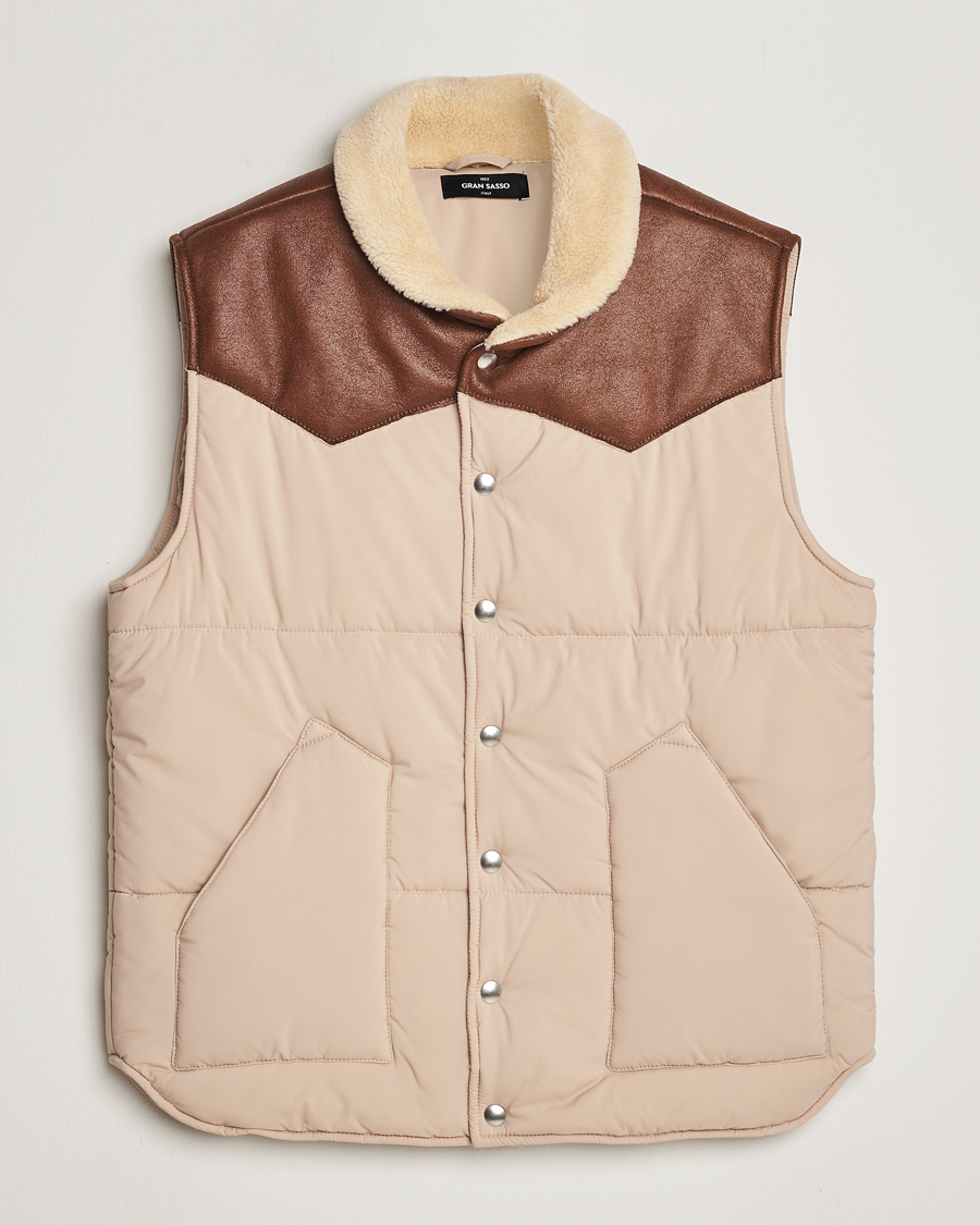 Men | Coats & Jackets | Gran Sasso | Aspen Padded Vest Beige/Brown