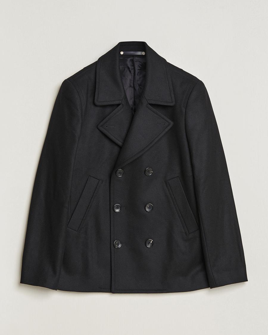 Men | Coats & Jackets | PS Paul Smith | Wool Peacoat Black