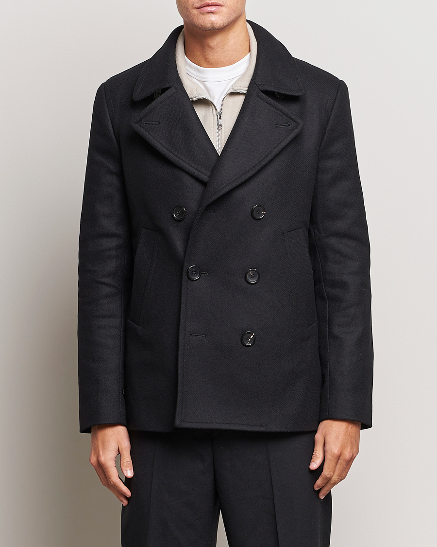 Men | Coats & Jackets | PS Paul Smith | Wool Peacoat Black