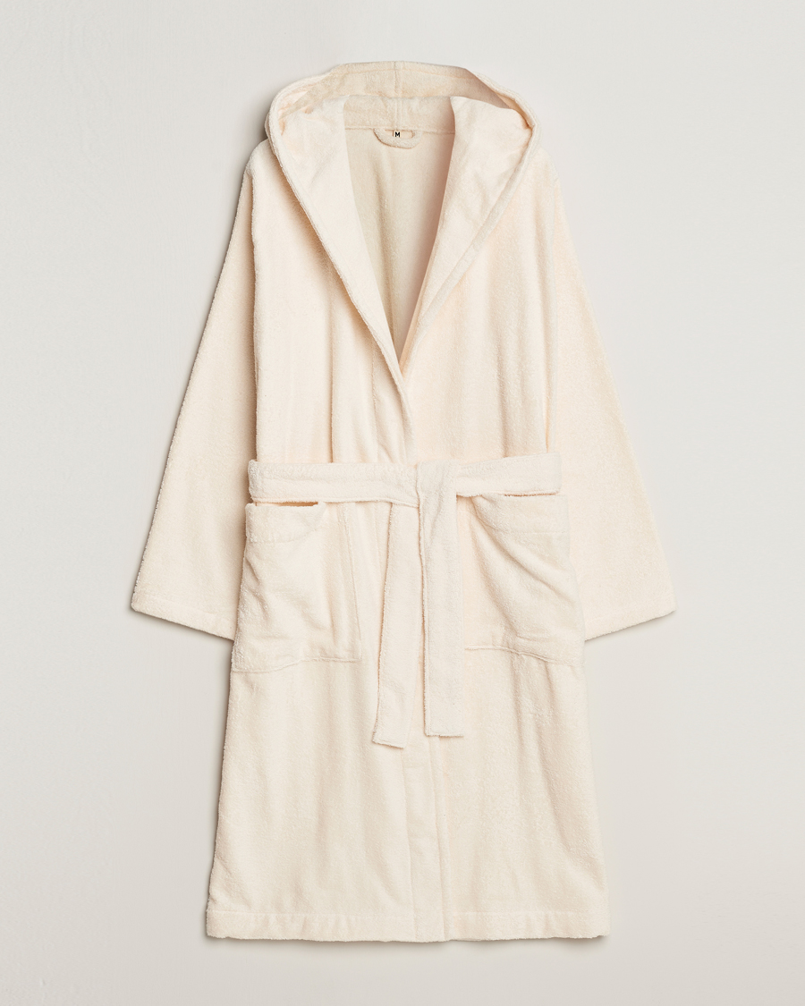 Men | Pyjamas & Robes | Tekla | Organic Terry Hooded Bathrobe Ivory