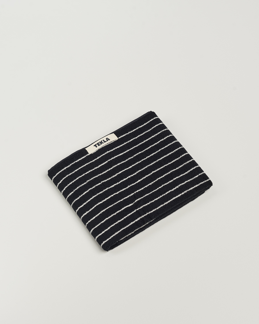 Men | Fabrics | Tekla | Organic Terry Hand Towel Black Stripe