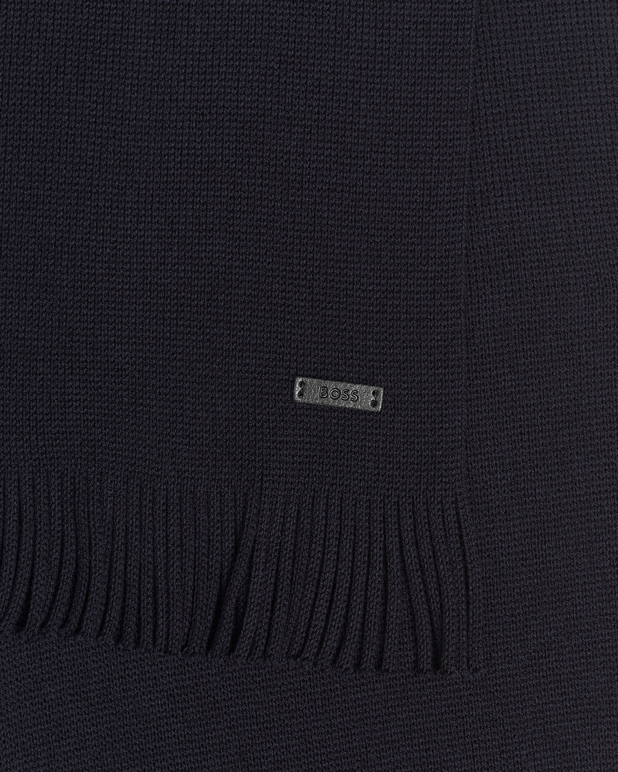 Men | BOSS BLACK Albas Wool Scarf Dark Blue | BOSS BLACK | Albas Wool Scarf Dark Blue
