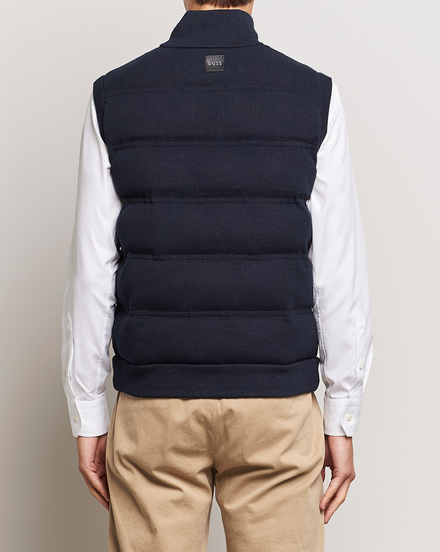 Men | Coats & Jackets | BOSS BLACK | Mandolino Corduroy Vest Dark Blue