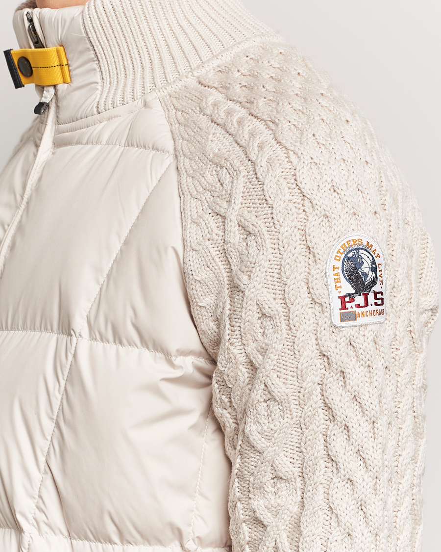 Men | Coats & Jackets | Parajumpers | Great Aran Knitted Hybrid Jacket Bone