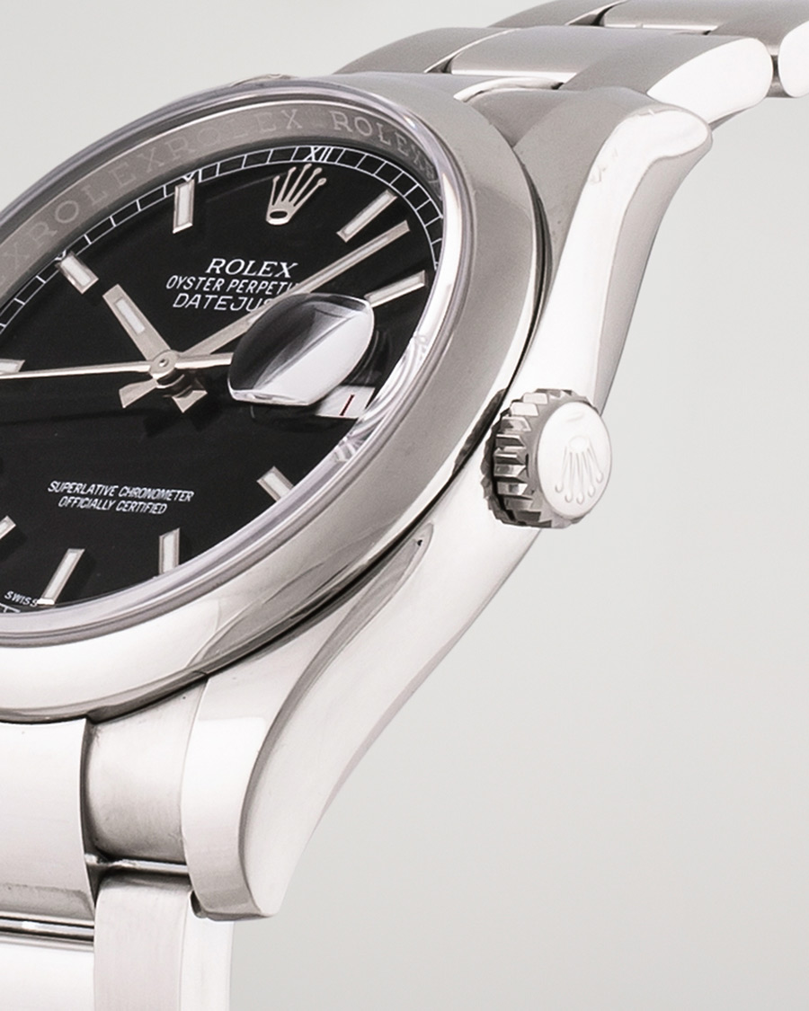 Men | Rolex Pre-Owned Datejust 116200 Oystert Perpetual Steel Black Steel Black | Rolex Pre-Owned | Datejust 116200 Oystert Perpetual Steel Black Steel Black