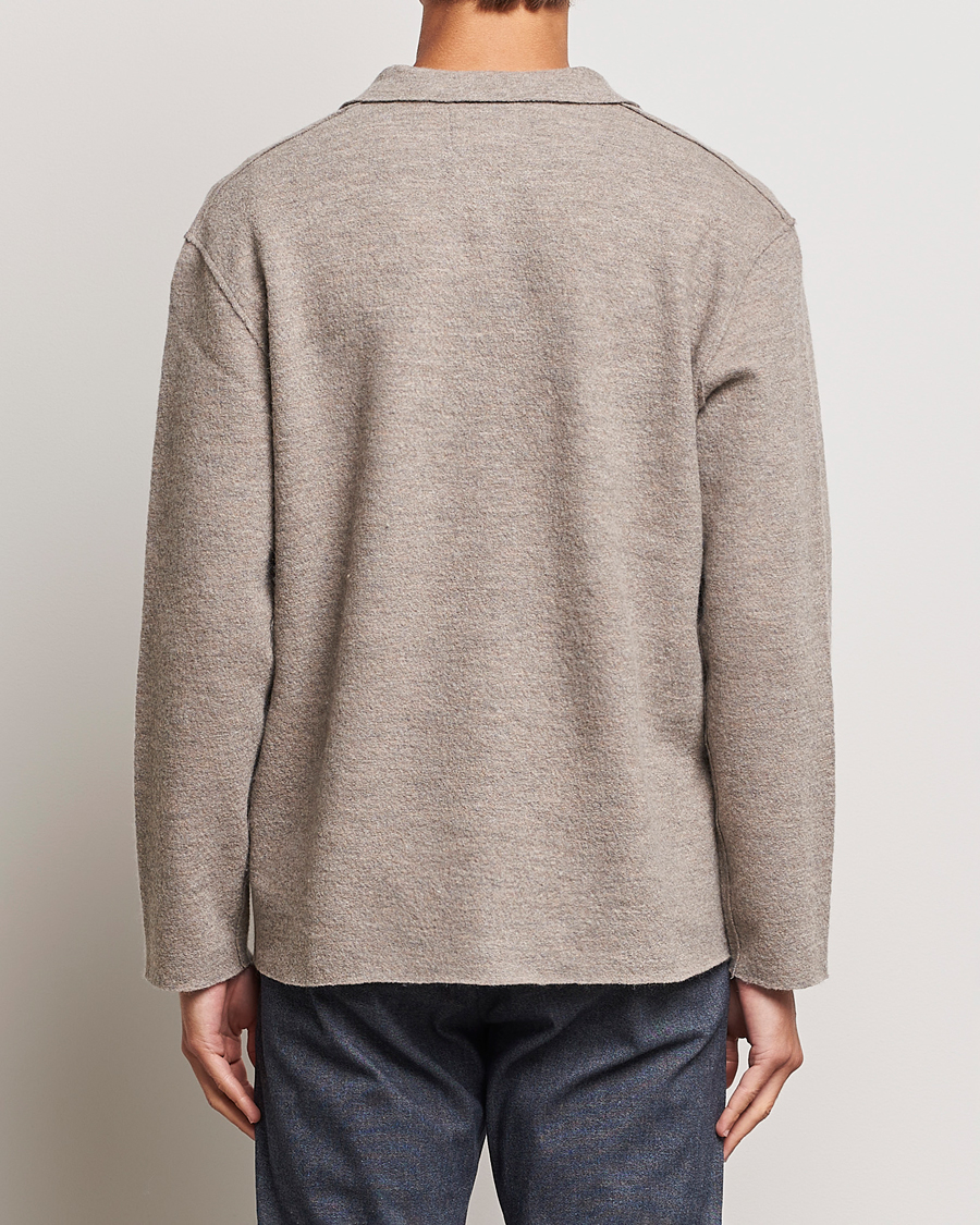Men | Sweaters & Knitwear | NN07 | Jonas Boiled Wool Cardigan Khaki Beige