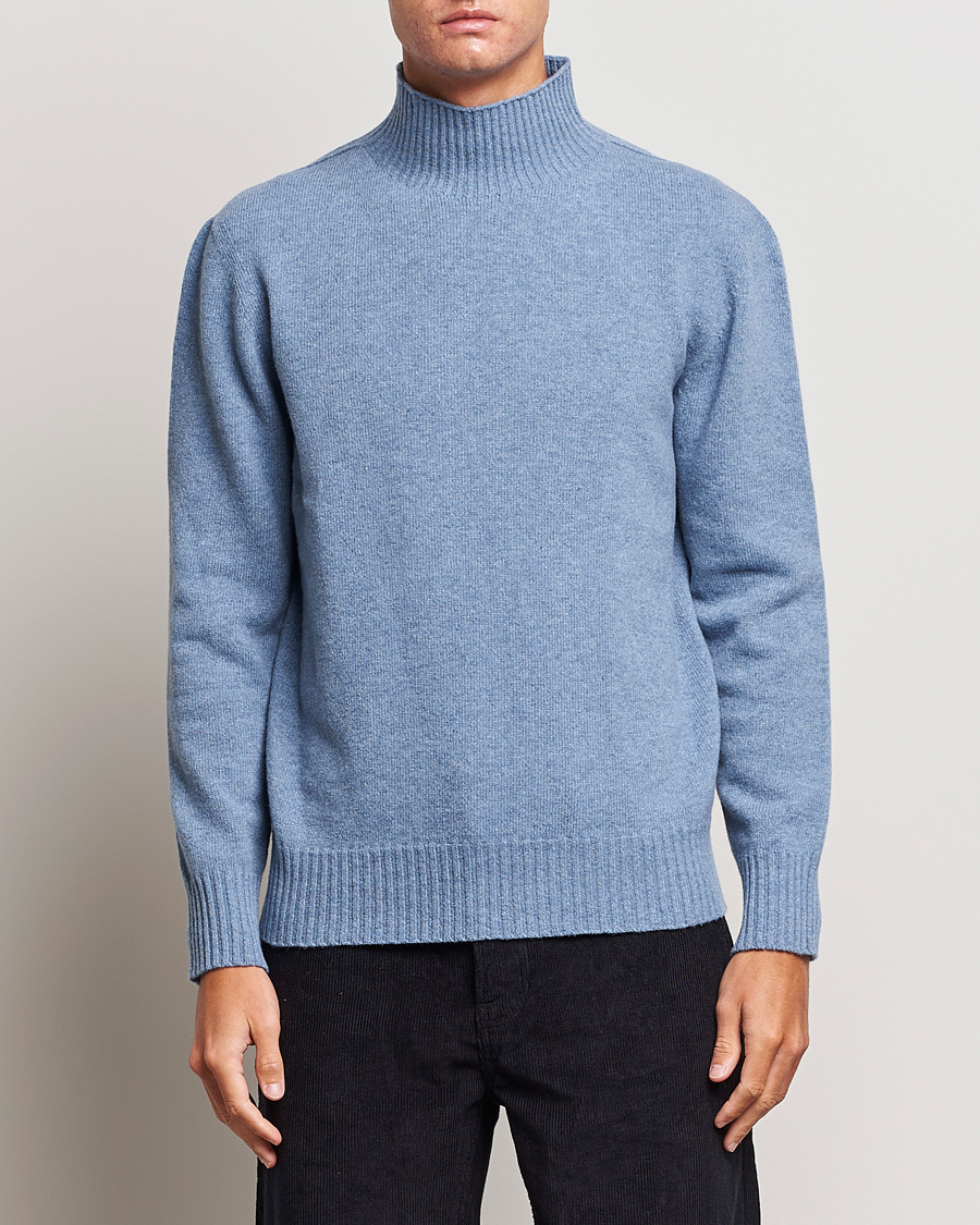 Men | Sweaters & Knitwear | NN07 | Clark Brushed Polo Dust Blue
