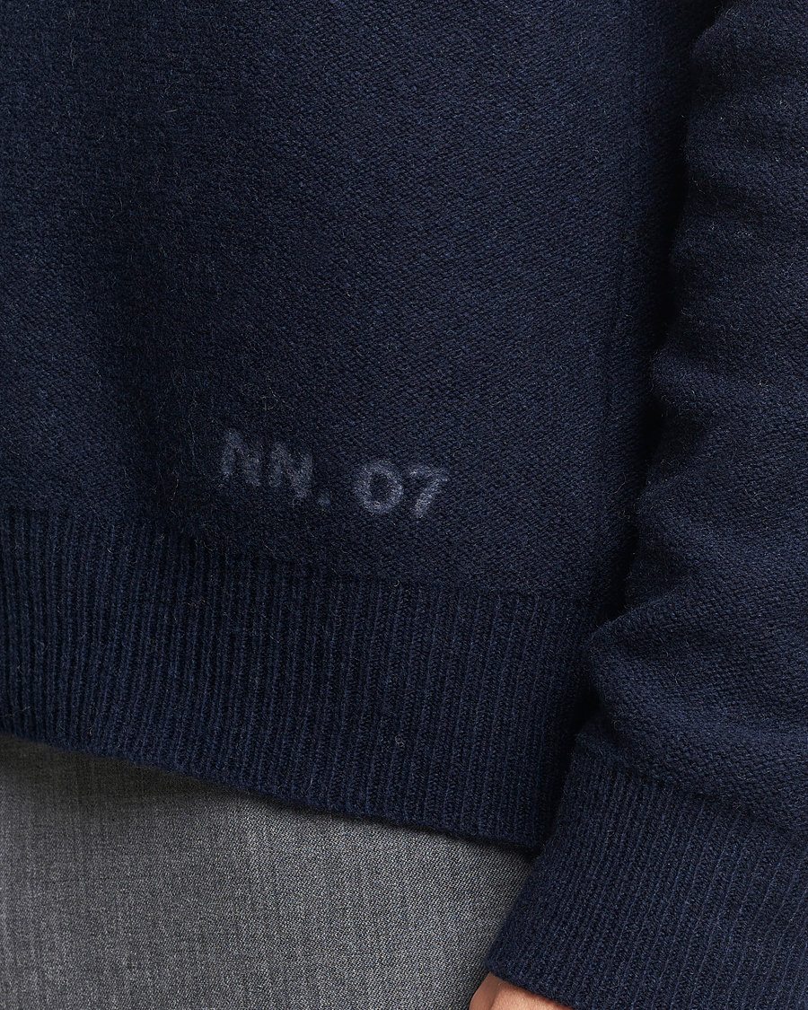 Men | Sweaters & Knitwear | NN07 | Nigel Lambswool Knitted Crew Neck Navy Blue