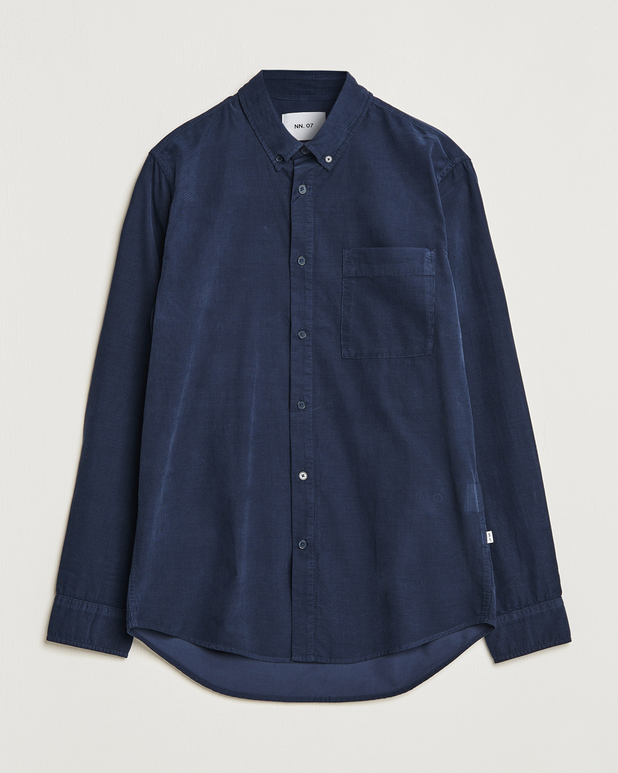 Men | Shirts | NN07 | Arne Baby Cord Shirt Navy Blue