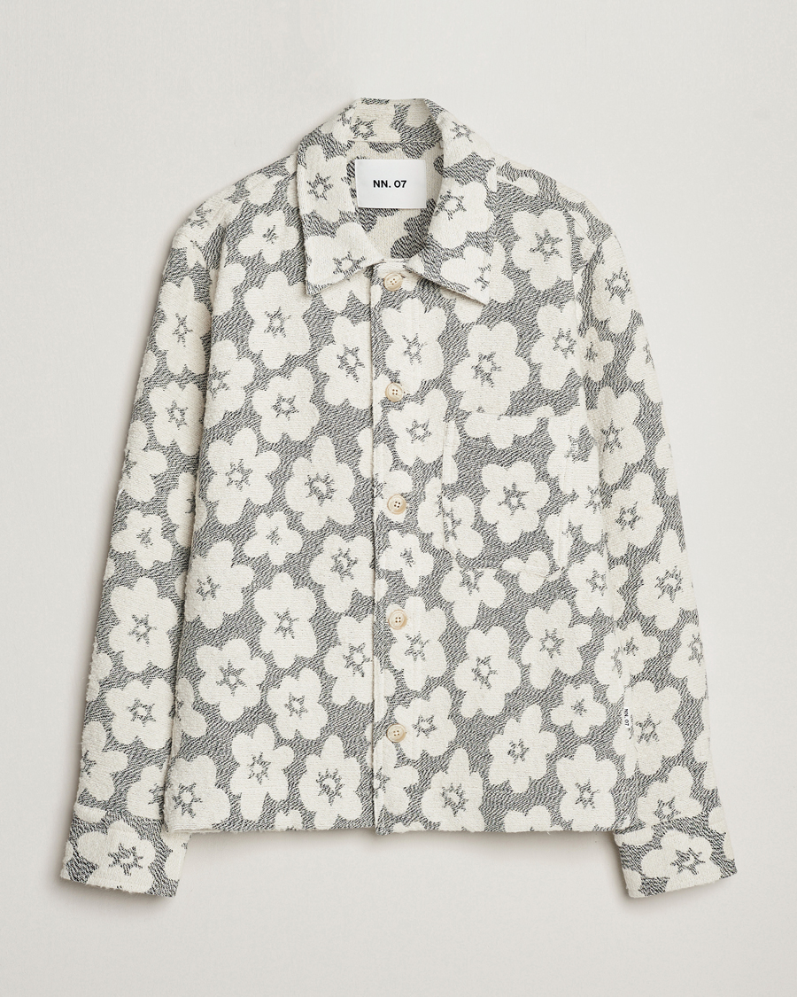 Men | Coats & Jackets | NN07 | Rahim Flower Shirt Jacket White/Black