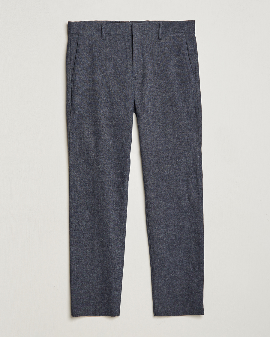 Men | Trousers | NN07 | Theo Brushed Cotton Trousers Navy Blue