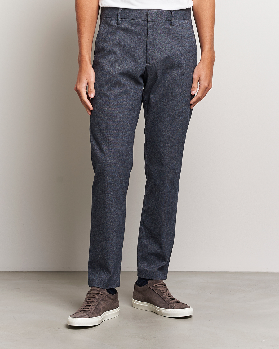 Men | Trousers | NN07 | Theo Brushed Cotton Trousers Navy Blue