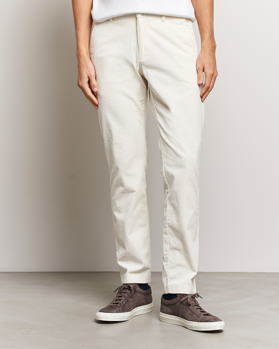 Men | Trousers | NN07 | Theo Regular Fit Corduroy Chinos Off White