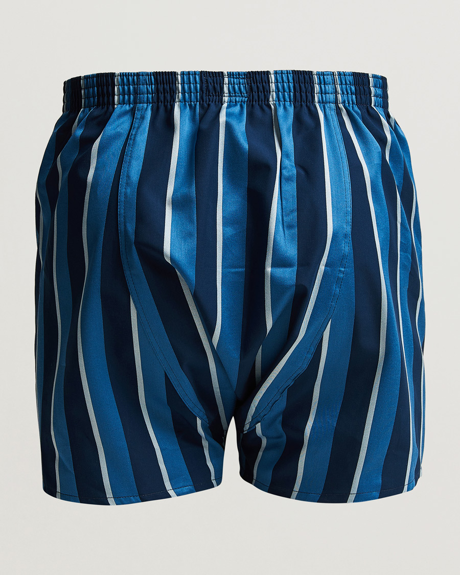 Men | Underwear & Socks | Derek Rose | Classic Fit Striped Cotton Boxer Shorts Blue Multi