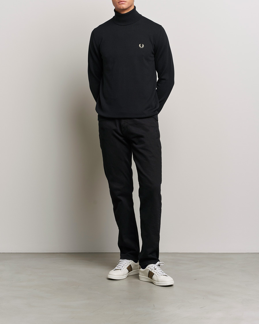 Men | Sweaters & Knitwear | Fred Perry | Classic Rollnock Jumper Black
