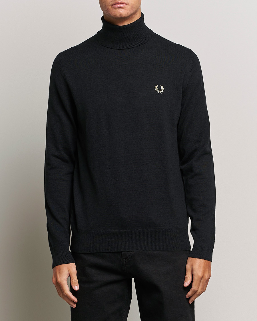Men | Sweaters & Knitwear | Fred Perry | Classic Rollnock Jumper Black