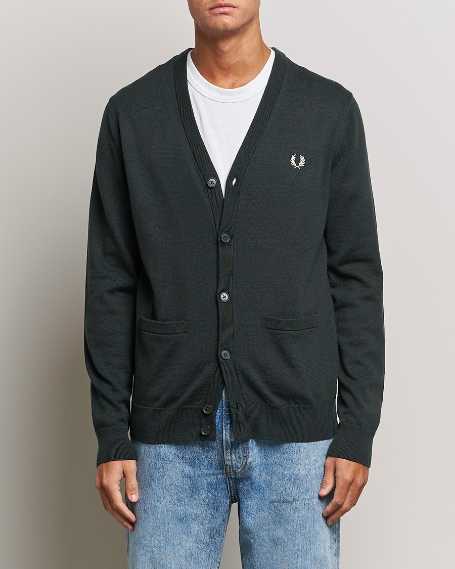 トップス FRED PERRY / KNITTED CARDIGAN Fred Perry Knitted Cardigan Night Green at CareOfCarl.com