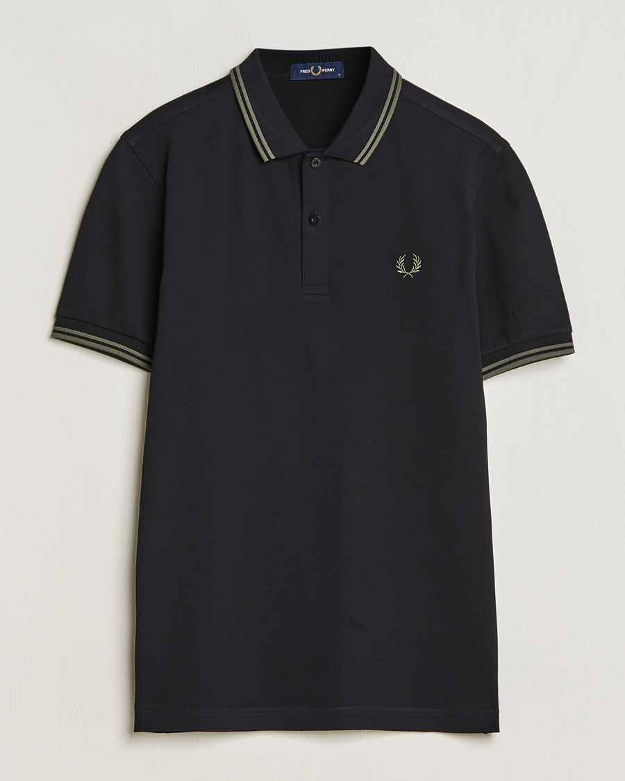 Men | Polo Shirts | Fred Perry | Twin Tipped Polo Shirt Black