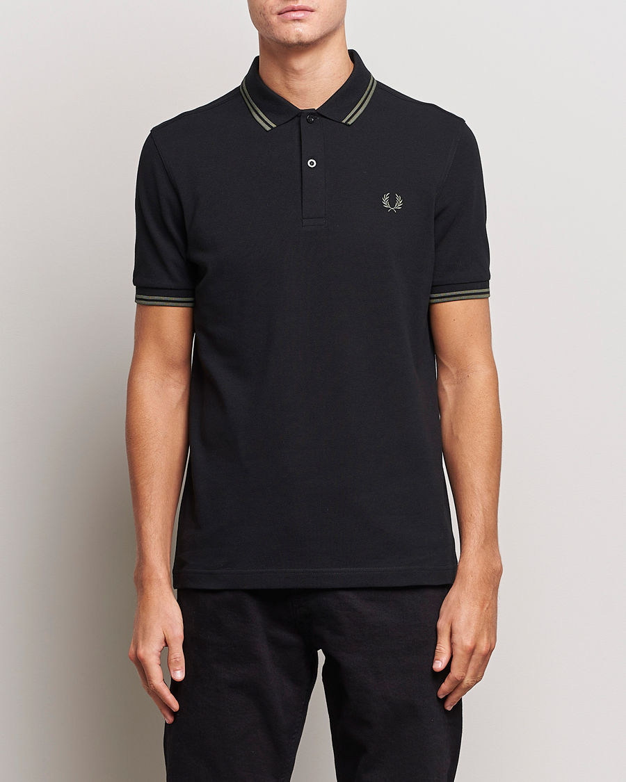Men | Polo Shirts | Fred Perry | Twin Tipped Polo Shirt Black
