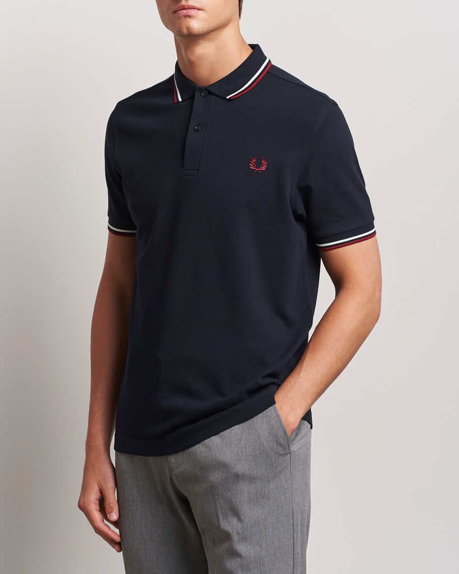 Men | Polo Shirts | Fred Perry | Twin Tipped Polo Shirt Navy