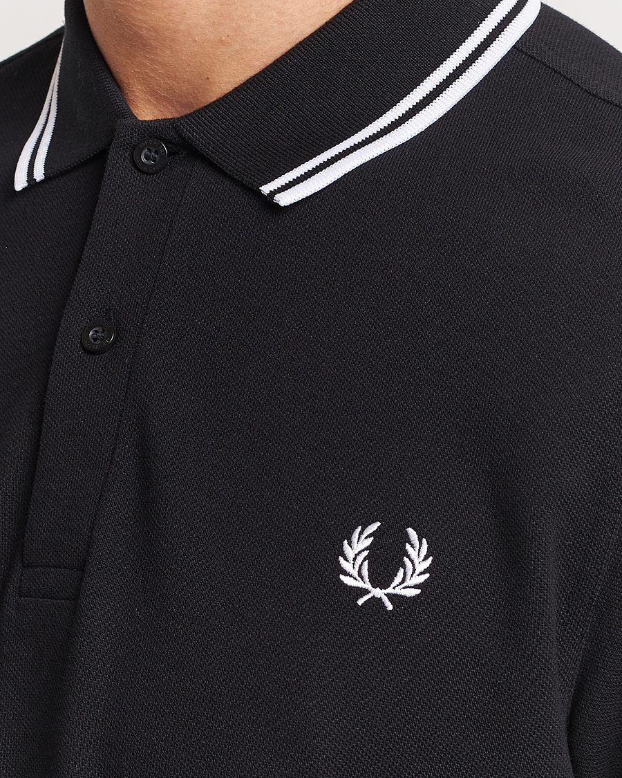 Men | Polo Shirts | Fred Perry | Long Sleeve Twin Tipped Shirt Black