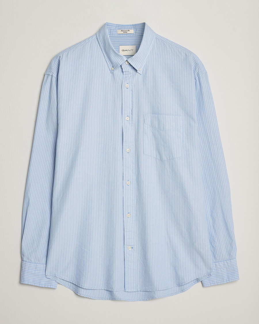 Men | Shirts | GANT | Regular Fit Archive Oxford Striped Shirt Muted Blue