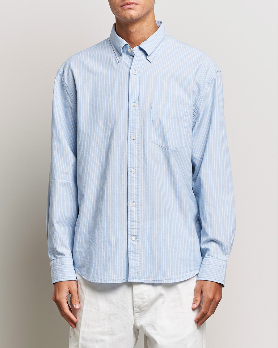 Men | Shirts | GANT | Regular Fit Archive Oxford Striped Shirt Muted Blue