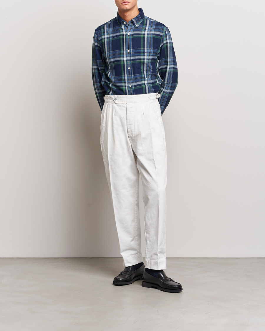 Men | Shirts | GANT | Regular Fit Twill Checked Shirt Dark Indigo