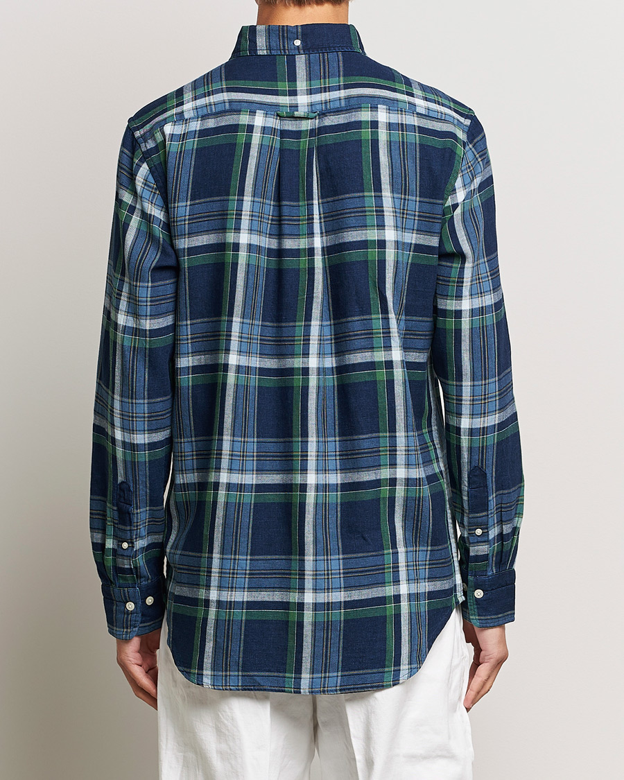 Men | Shirts | GANT | Regular Fit Twill Checked Shirt Dark Indigo