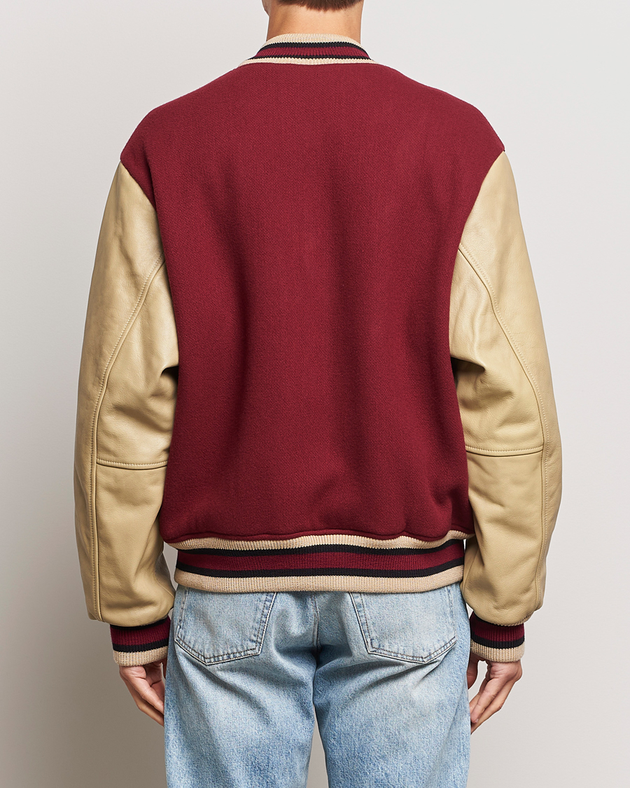 Men | Coats & Jackets | GANT | Padded Varsity Jacket Red/Beige