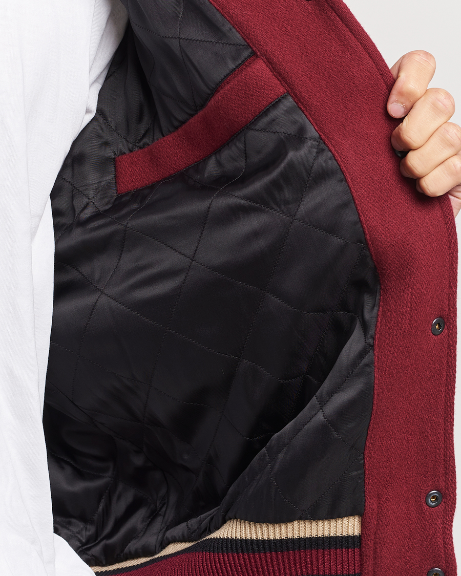 Men | Coats & Jackets | GANT | Padded Varsity Jacket Red/Beige