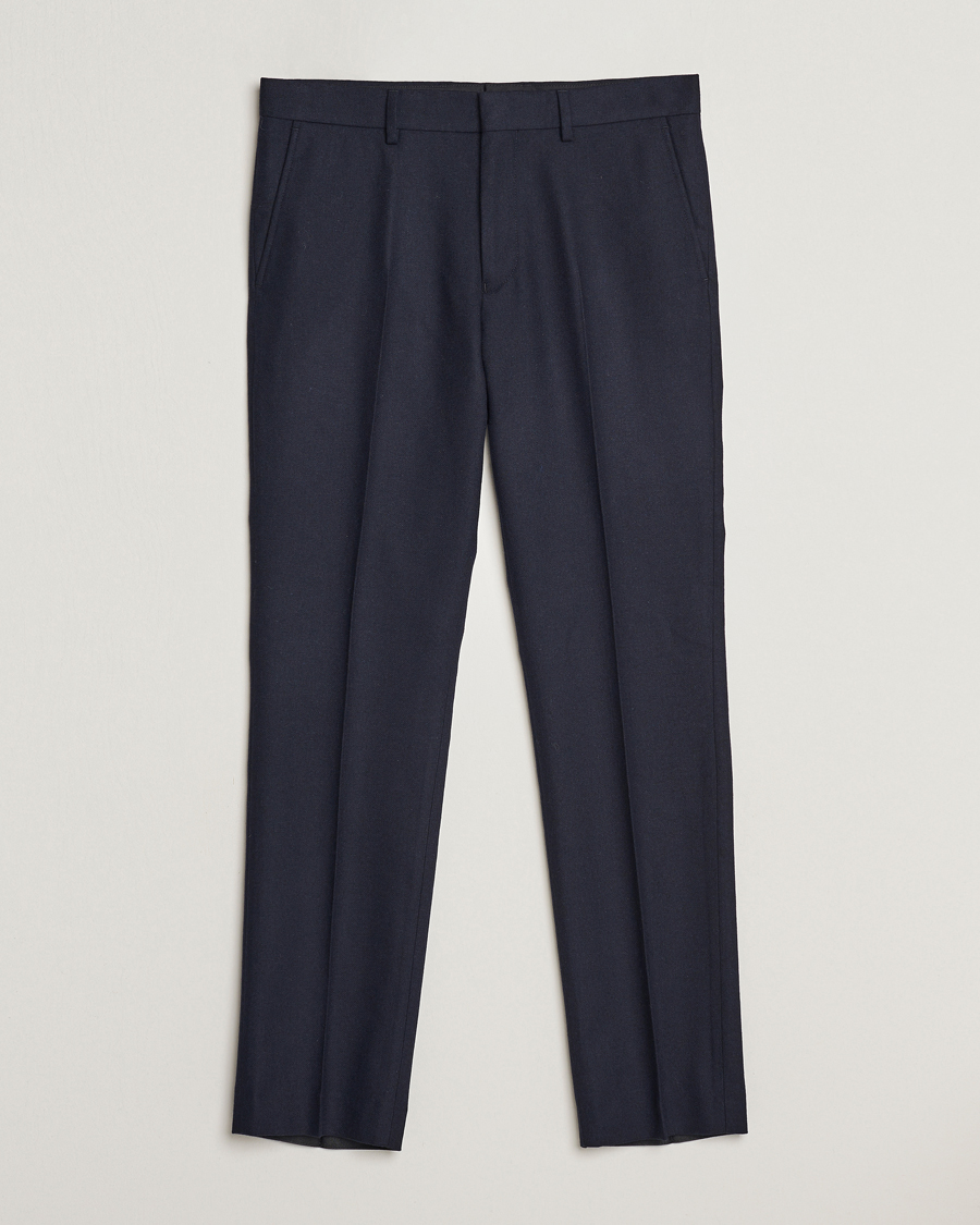 Men | Trousers | Gant | Slim Flannel Pants Evening Blue