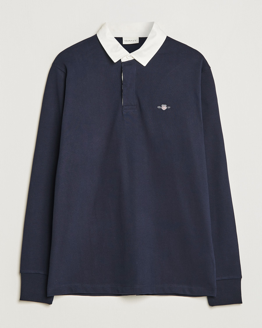 Men | Sweaters & Knitwear | GANT | Reg Shield Heavy Rugger Evening Blue