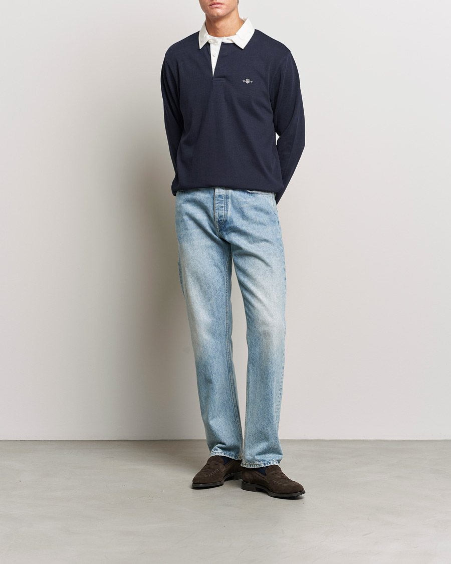 Men | Sweaters & Knitwear | GANT | Reg Shield Heavy Rugger Evening Blue