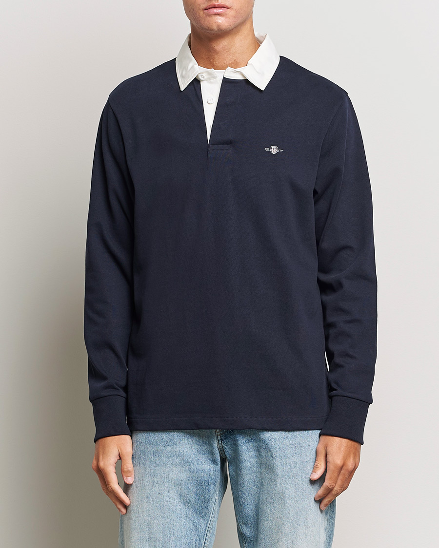 Men | Sweaters & Knitwear | GANT | Reg Shield Heavy Rugger Evening Blue