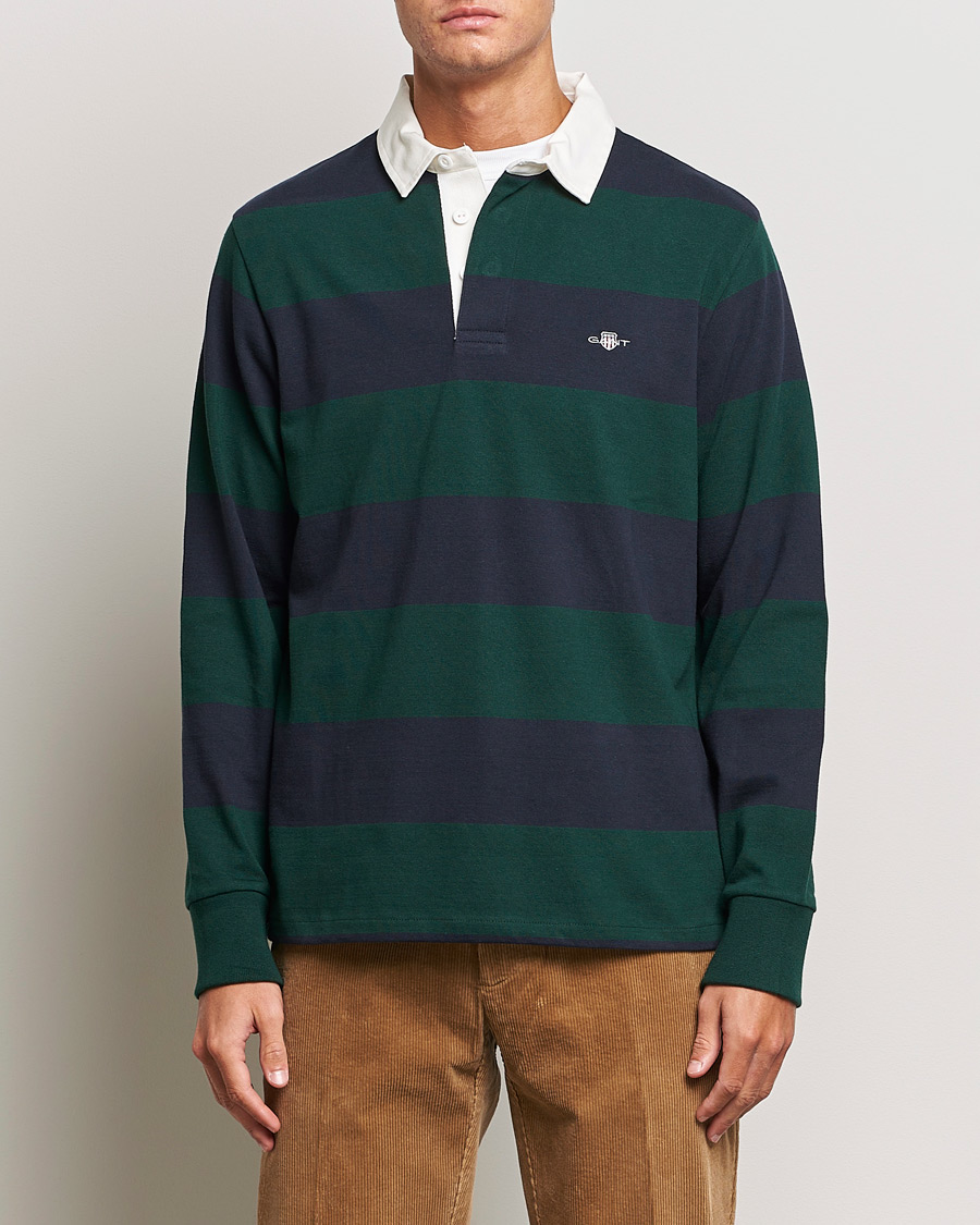 Men | Sweaters & Knitwear | GANT | Original Barstripe Heavy Rugger Tartan Green