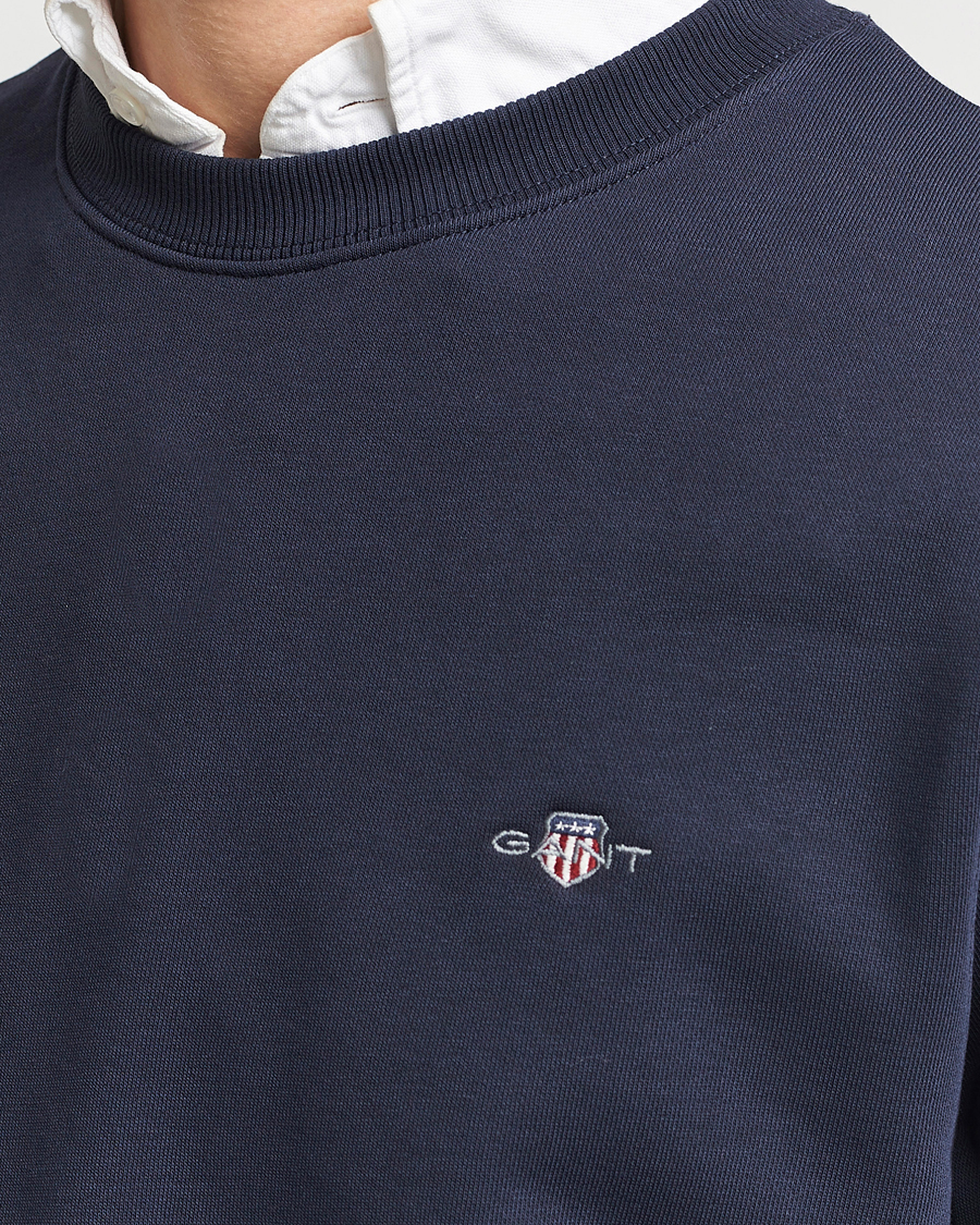 Men | Sweaters & Knitwear | GANT | Original Crew Neck Sweatshirt Evening Blue