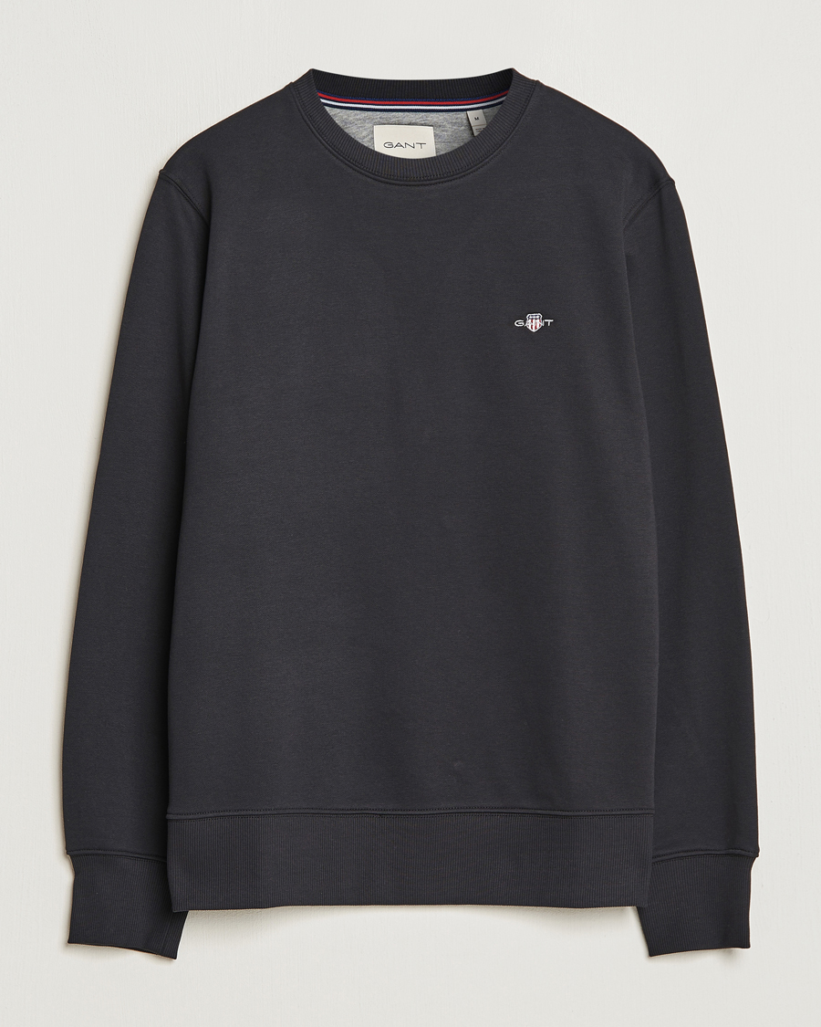 Men | Sweaters & Knitwear | GANT | Original Crew Neck Sweatshirt Black