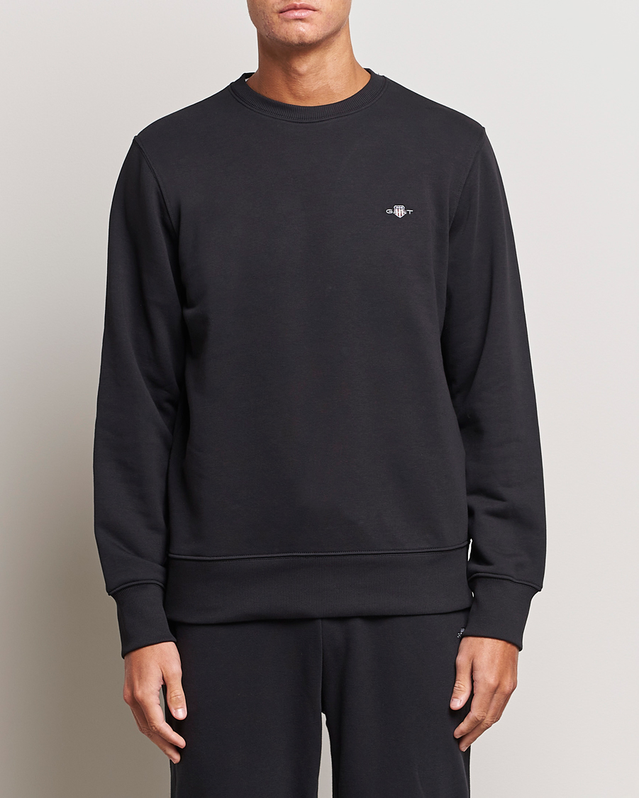 Men | Sweaters & Knitwear | GANT | Original Crew Neck Sweatshirt Black