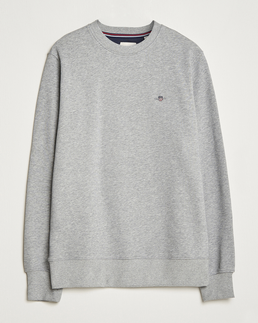 Men | Sweaters & Knitwear | GANT | Original Crew Neck Sweatshirt Grey Melange